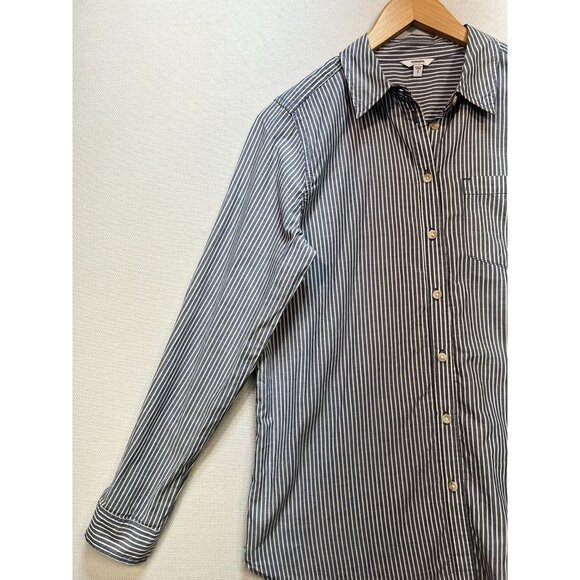 NWT Sonoma Goods for Life Essential Poplin Shirt Womens S Blue Striped Button Up - Picture 8 of 15